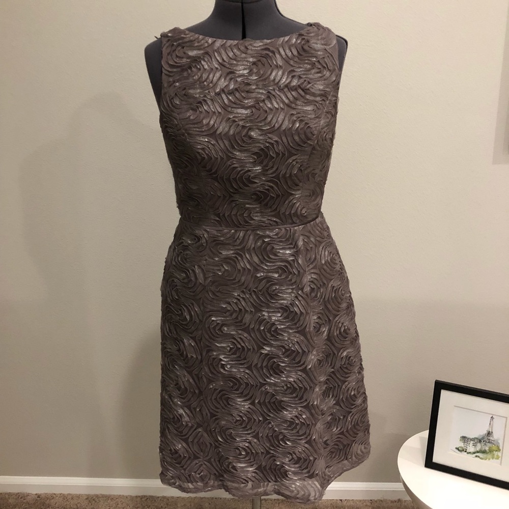 Adrianna Papell Silk Rosette Dress